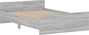 vidaXL vidaXL Rama łóżka z wezgłowiem i zanóżkiem, szary dąb, 120x200 cm 3
