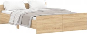 vidaXL vidaXL Rama łóżka z wezgłowiem i zanóżkiem, dąb sonoma, 140x190 cm 2