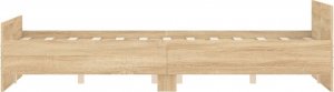 vidaXL vidaXL Rama łóżka z wezgłowiem i zanóżkiem, dąb sonoma, 140x190 cm 5
