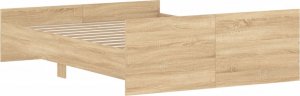vidaXL vidaXL Rama łóżka z wezgłowiem i zanóżkiem, dąb sonoma, 140x190 cm 6