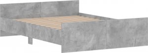 vidaXL vidaXL Rama łóżka z wezgłowiem i zanóżkiem, szarość betonu, 140x190 cm 3
