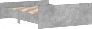 vidaXL vidaXL Rama łóżka z wezgłowiem i zanóżkiem, szarość betonu, 140x190 cm 6