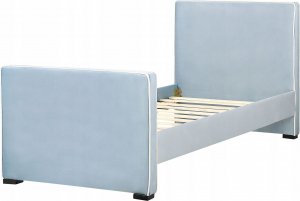 Beliani Łóżko welurowe 90 x 200 cm niebieskie TEENIE 4