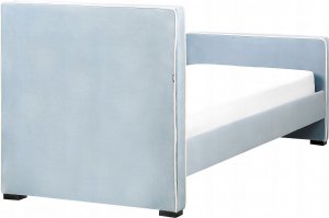 Beliani Łóżko welurowe 90 x 200 cm niebieskie TEENIE 6