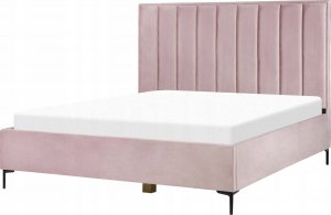 Beliani Łóżko z pojemnikiem welurowe 180 x 200 cm różowe SEZANNE 5