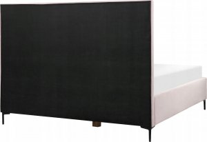 Beliani Łóżko z pojemnikiem welurowe 180 x 200 cm różowe SEZANNE 7