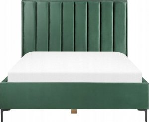 Beliani Łóżko z pojemnikiem welurowe 160 x 200 cm zielone SEZANNE 14