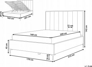 Beliani Łóżko z pojemnikiem welurowe 160 x 200 cm zielone SEZANNE 3