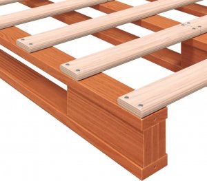 vidaXL vidaXL Łóżko z palet, woskowy brąz, 140x200 cm, lite drewno sosnowe 7