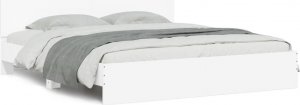vidaXL vidaXL Rama łóżka z wezgłowiem i LED, biała, 180x200 cm 4