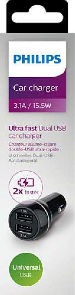 Ładowarka Philips 2x USB-A 3.1 A  (DLP2357U/10) 2