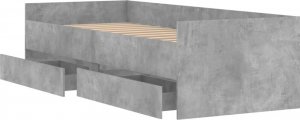 vidaXL Rama łóżka z szufladami, szarość betonu, 75x190 cm 5