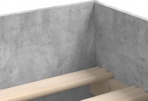 vidaXL Rama łóżka z szufladami, szarość betonu, 75x190 cm 9