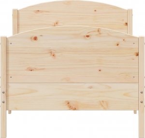 vidaXL vidaXL Rama łóżka z wezgłowiem, biała, 75x190 cm, lite drewno sosnowe 4