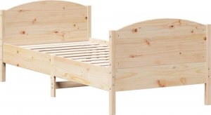 vidaXL vidaXL Rama łóżka z wezgłowiem, biała, 75x190 cm, lite drewno sosnowe 6