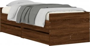 vidaXL Rama łóżka z szufladami, brązowy dąb, 75x190 cm 3