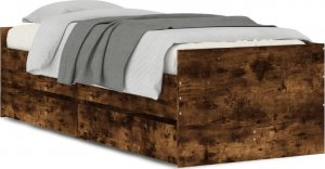 vidaXL vidaXL Rama łóżka z szufladami, przydymiony dąb, 75x190 cm 2