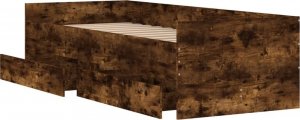 vidaXL vidaXL Rama łóżka z szufladami, przydymiony dąb, 75x190 cm 5