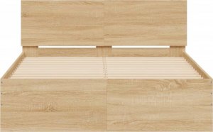 vidaXL vidaXL Rama łóżka z wezgłowiem, dąb sonoma, 120x200 cm 5