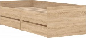 vidaXL Rama łóżka z szufladami, dąb sonoma, 75x190 cm 3