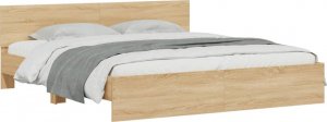 vidaXL vidaXL Rama łóżka z wezgłowiem, dąb sonoma, 200x200 cm 3