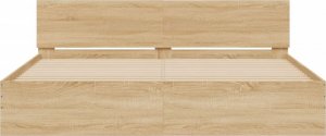 vidaXL vidaXL Rama łóżka z wezgłowiem, dąb sonoma, 200x200 cm 5