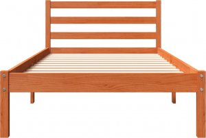 vidaXL vidaXL Rama łóżka, woskowy brąz, 90x190 cm, lite drewno sosnowe 2