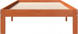 vidaXL Rama łóżka, woskowy brąz, 100x200 cm, lite drewno sosnowe 4