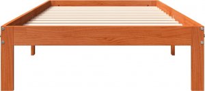 vidaXL vidaXL Rama łóżka, woskowy brąz, 75x190 cm, lite drewno sosnowe 2