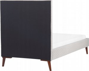 Beliani Łóżko welurowe 90 x 200 cm złamana biel BAYONNE 7