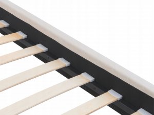 Beliani Łóżko welurowe 90 x 200 cm złamana biel BAYONNE 8