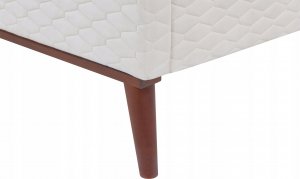 Beliani Łóżko welurowe 90 x 200 cm złamana biel BAYONNE 10