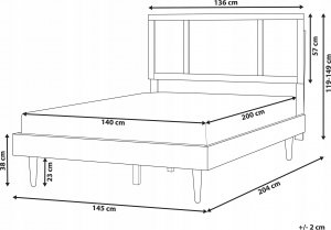 Beliani Łóżko LED drewniane 140 x 200 cm ciemne AURAY 3