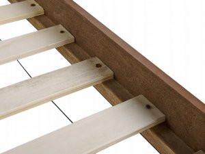 Beliani Łóżko LED drewniane 140 x 200 cm ciemne AURAY 8