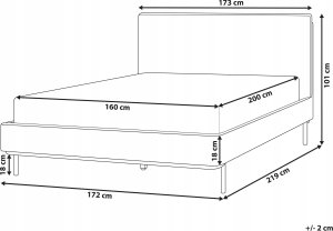 Beliani Łóżko tapicerowane 160 x 200 cm szare CORIO 3