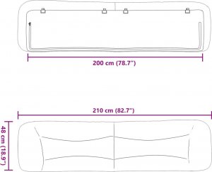 vidaXL Poduszka na wezgłowie, jasnoszara, 200 cm, tkanina 10