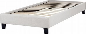 Beliani Łóżko jasnoszare tapicerowane ze stelażem 90 x 200 cm ROANNE 4