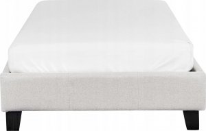 Beliani Łóżko jasnoszare tapicerowane ze stelażem 90 x 200 cm ROANNE 5