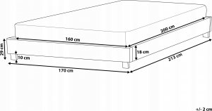 Beliani Łóżko kremowe tapicerowane ze stelażem 160 x 200 cm ROANNE 3