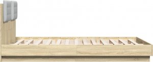 vidaXL vidaXL Rama łóżka z wezgłowiem i LED, dąb sonoma, 140x200 cm 7