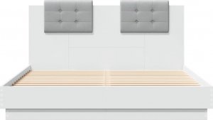vidaXL vidaXL Rama łóżka z wezgłowiem i LED, biała, 140x200 cm 6