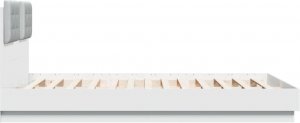 vidaXL vidaXL Rama łóżka z wezgłowiem i LED, biała, 140x200 cm 7