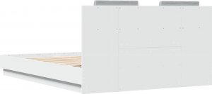 vidaXL vidaXL Rama łóżka z wezgłowiem i LED, biała, 140x200 cm 8