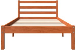 vidaXL Rama łóżka, woskowy brąz, 90x200 cm, lite drewno sosnowe 4