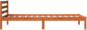 vidaXL Rama łóżka, woskowy brąz, 90x200 cm, lite drewno sosnowe 5