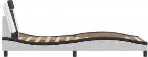 vidaXL Rama łóżka z zagłówkiem, biało-czarna, 80x200 cm 7