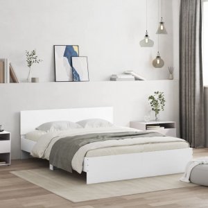 vidaXL vidaXL Rama łóżka z wezgłowiem i LED, biała, 150x200 cm 4