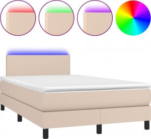 vidaXL vidaXL Łóżko kontynentalne z materacem i LED, cappuccino, 120x190 cm 2