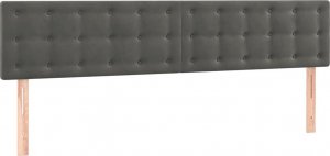 vidaXL vidaXL Łóżko kontynentalne z materacem i LED, ciemnoszare, 120x190 cm 9