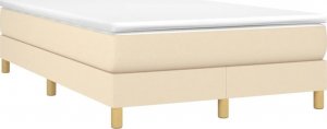 vidaXL vidaXL Łóżko kontynentalne z materacem, kremowe, 120x190 cm, tkanina 2